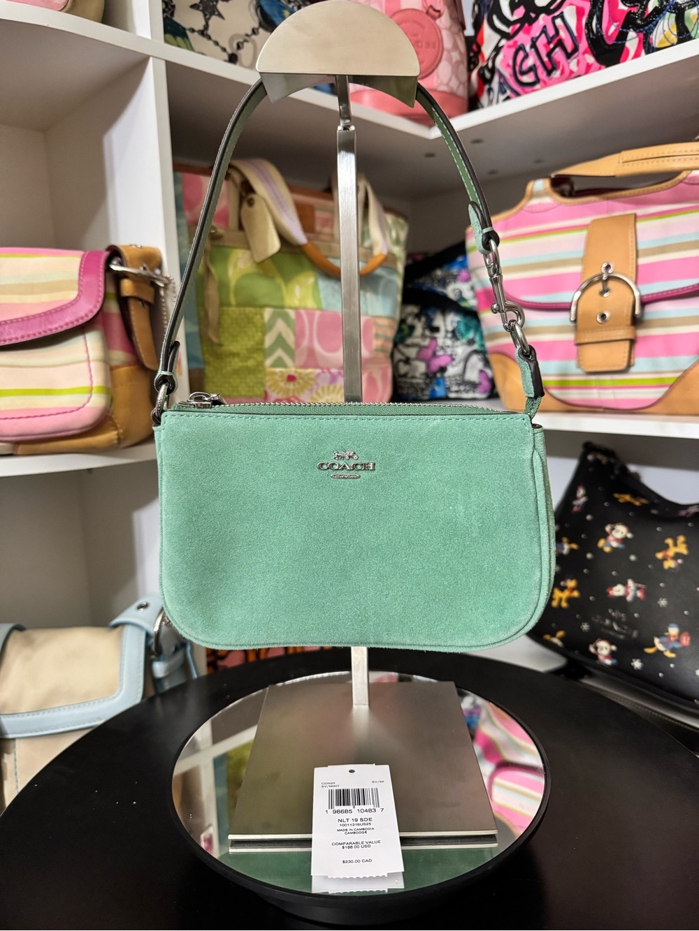 Coach Nolita Suede Mint Shoulder Bag